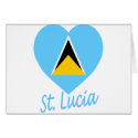 St Lucia Flag Heart cards