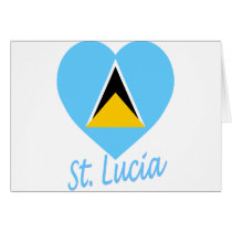 St Lucia Flag Heart cards by Vexillophile St Lucia Flag Heart cards