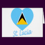 St Lucia Flag Heart Cards