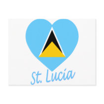 St Lucia Flag Heart postcards by Vexillophile St Lucia Flag Heart postcards
