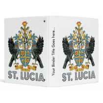St. Lucia High Quality Coat of Arms 3 Ring Binder