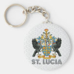 St. Lucia High Quality Coat of Arms Keychains