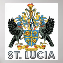 St. Lucia High Quality Coat of Arms Print