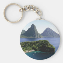 st_lucia_pitons_and_caribbean_sea keychains