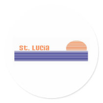 St. Lucia Round Stickers