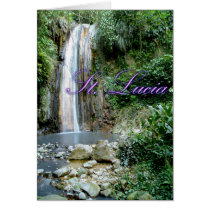 St Lucia Waterfall Greeting Card
