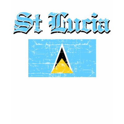 St Lucian Flag design T-shirts by afrocaribbean