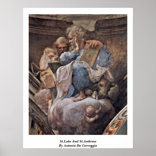 St.Luke And St.Ambrose By Antonio Da Correggio Posters