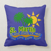 St. Martin Island State of Mind pillow
