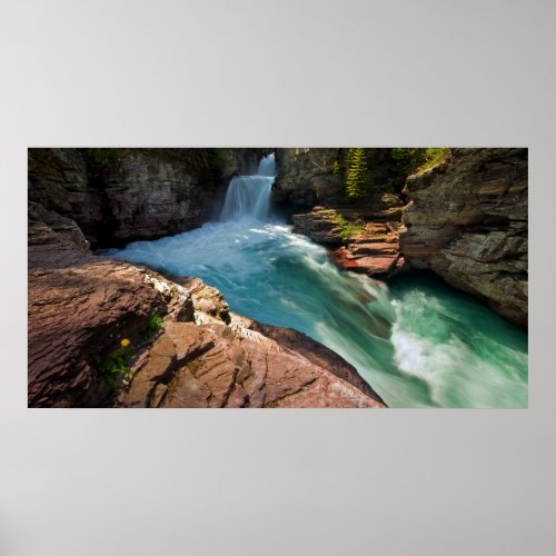 St Mary Falls, Glacier National Park Poster