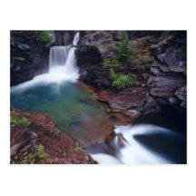 St Mary Falls in Glacier National Park in Post Card
