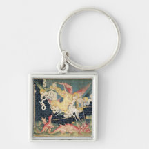 St. Michael and his angels fighting the dragon Key Chains