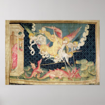 St. Michael and his angels fighting the dragon Poster