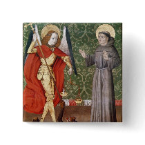 St. Michael and St. Francis of Assisi, c.1480 Pinback Buttons