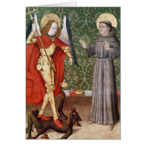 St. Michael and St. Francis of Assisi, c.1480 Greeting Card