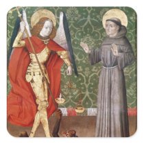 St. Michael and St. Francis of Assisi, c.1480 Square Stickers