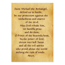 St Michael and the Dragon  Prayer Card Business Card