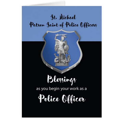 St. Michael Blessings to New Police Officer Card Zazzle
