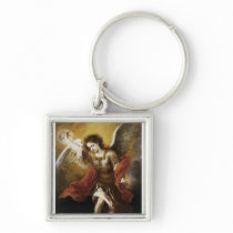 St Michael by Murillo Keychains