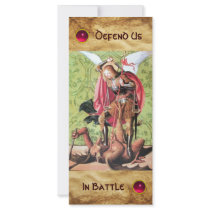 ST. MICHAEL ,DRAGON AND JUSTICE RACK CARD DESIGN