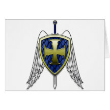 St Michael - Dragon Scale Shield Greeting Cards