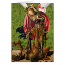 St. Michael Killing the Dragon Greeting Card