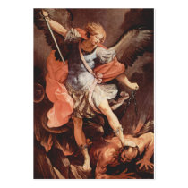 St Michael the Archangel Prayer Card business cards by cowboyannie St Michael the Archangel Prayer Card business cards