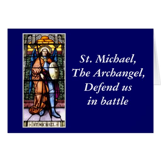 St. Michael The Archangel Stained Glass Window Card
