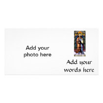 St. Michael The Archangel Stained Glass Window Customized Photo Card