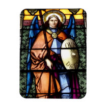 St. Michael The Archangel Stained Glass Window Rectangle Magnet