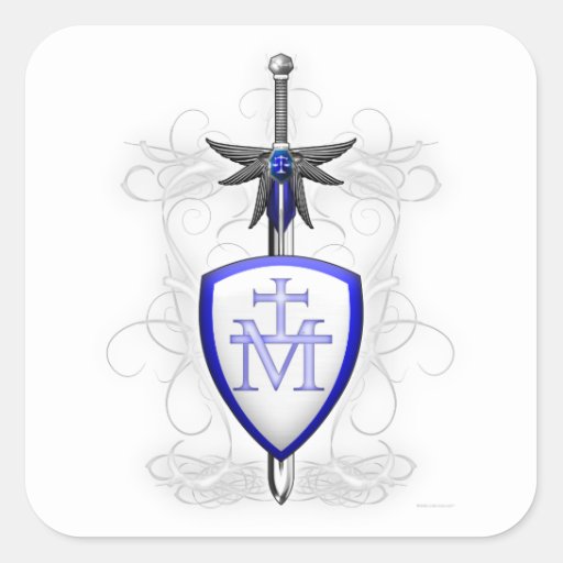 St Michael - Swords and Shield Square Stickers