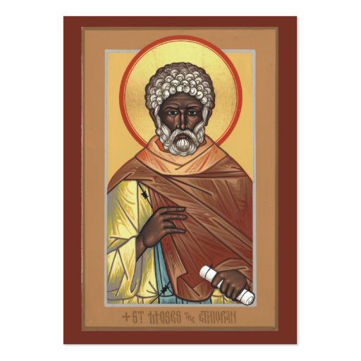 St. Moses the Ethiopian Mini Prayer Card Business Card (front side)