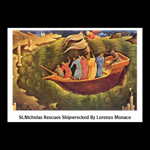 St.Nicholas Rescues Shipwrecked By Lorenzo Monaco Posters