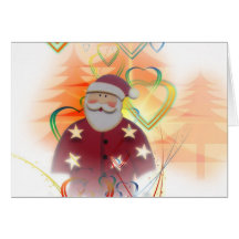 St. Nicholas Santa Clause Heart Tree Art Deco Cards