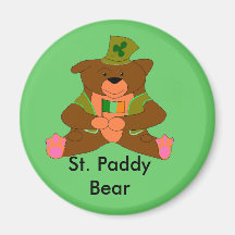 St. Paddy Bear Refrigerator Magnet