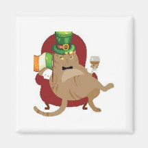 St. Paddy's Day Fat Cat Magnet