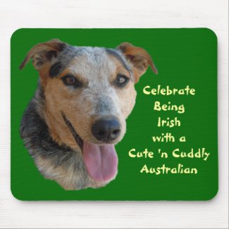 St. Paddy's Day Ranch Dog - Australian Cattle Dog zazzle_mousepad