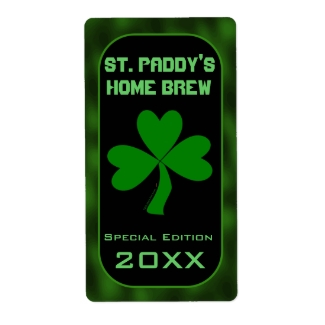 St Paddys Home Brew Green Shamrock Beer Labels