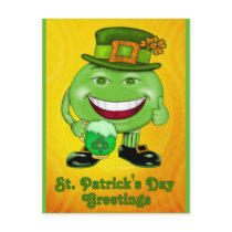 St. Pat Green Man Greeting postcards