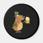 St Patrick bear drinking beer Refrigerator Magnet