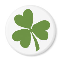 St Patrick Hearts Clover magnets