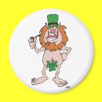St Patrick Leprechaun (and Shamrock) Fridge magnet