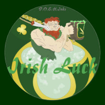 St. Patrick Leprechaun , Brings some Irish Luck. stickers