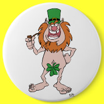 St Patrick Leprechaun buttonne badge