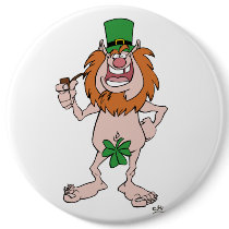 St Patrick Leprechaun button badge