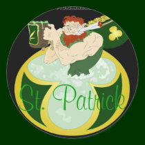 St. Patrick Leprechaun , Drinks & Bath's in Beer. stickers