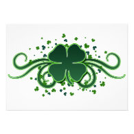 St. Patrick’s Day Shamrock Swirls Invitation
