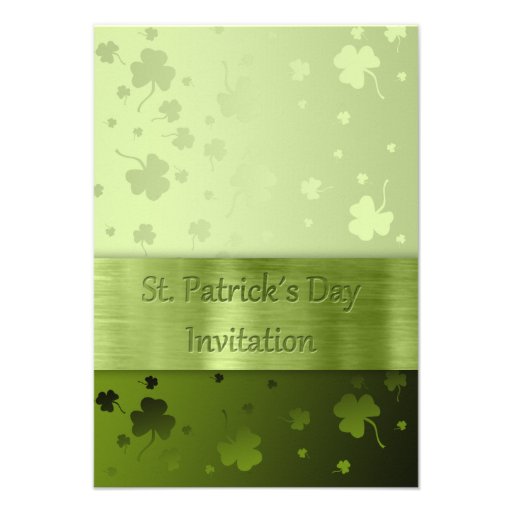 St. Patrick´s Day Shamrocks - Invitation (front side)