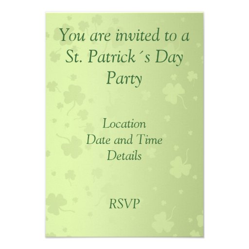 St. Patrick´s Day Shamrocks - Invitation