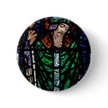 St. Patrick Stained Glass Pinback Button St. Patrick Stained Glass Pinback Button